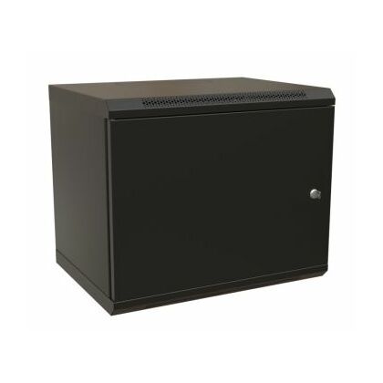 Шкаф настенный телекоммуникационный 19" 12U, Ш600*В650*Г450, передняя дверь - металл, черный WRline (WR-TW-1245-SR-RAL9004)