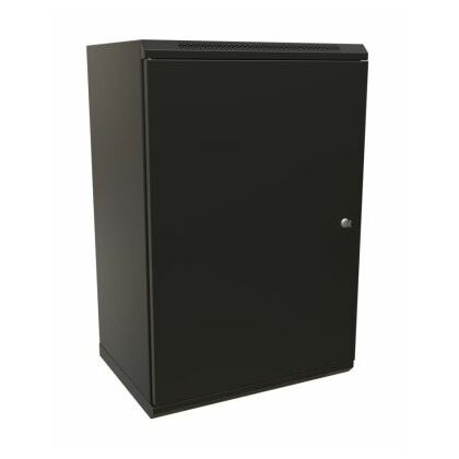 Шкаф настенный телекоммуникационный 19" 18U, Ш600*В650*Г600, передняя дверь - металл, черный WRline (WR-TW-1866-SR-RAL9004)