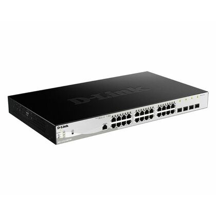 Управляемый PoE-коммутатор 28 порта D-Link DGS-1210-28MP/ ME (24х1Гбит/ с, 4хSFP, 24хPoE, PoE‑бюджет 370 Вт) 2 уровня