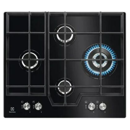 Газовая варочная панель Electrolux KGG6456K черный (конфорок -  4 шт, панель - закаленное стекло, Wok - есть)