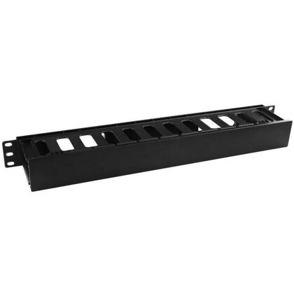 Организатор кабельный 19" 1U, пластиковый с крышкой (глубина 75 мм) Hyperline (CM-1U-D75-PL-COV)