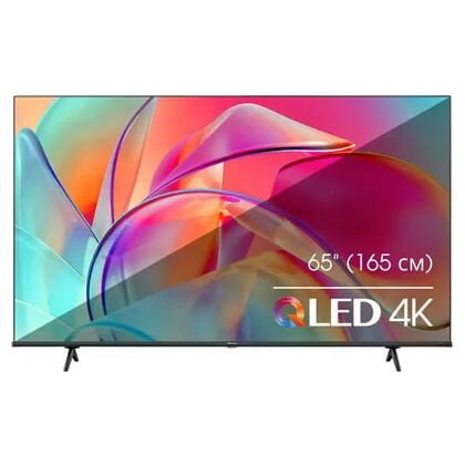 Телевизор 65" HISENSE 65E7KQ QLED, Smart TV, 4K Ultra HD, 60 Гц, T/ T2/ C/ S/ S2, HDMI х3, USB х2, звук 2х10 Вт, чёрный