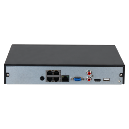 Видеорегистратор IP 4-канальный Dahua 4 порта POE, бюджет 36 Вт, HDD до 20Tb (DHI-NVR2104HS-P-4KS3)