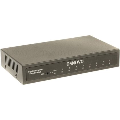 Неуправляемый коммутатор 08 портов Osnovo SW-70800 ( 8x1Гбит/ с) корпус - металл