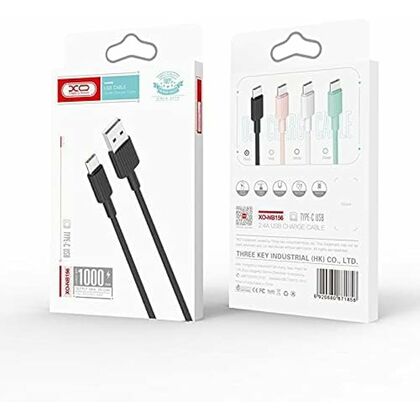 Кабель USB XO NB-P156 2.0A USB cable for type C Black