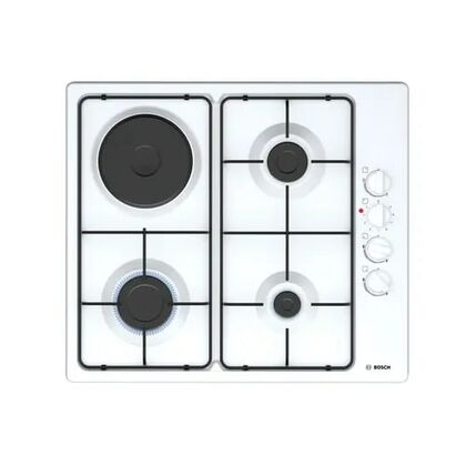 Газовая варочная панель Bosch PBY6C2B82Q белый (конфорок - 4 шт, панель - эмалированная сталь, 56x49 см)