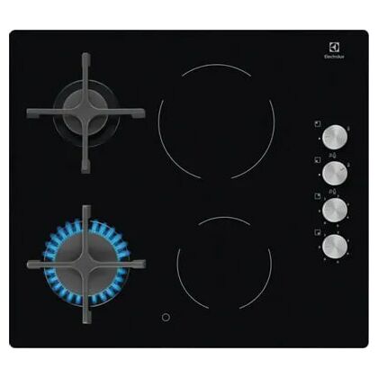 Газовая варочная панель Electrolux EGE6172NOK черный (конфорок - 4 шт, панель - стеклокерамика, 58х51 см)