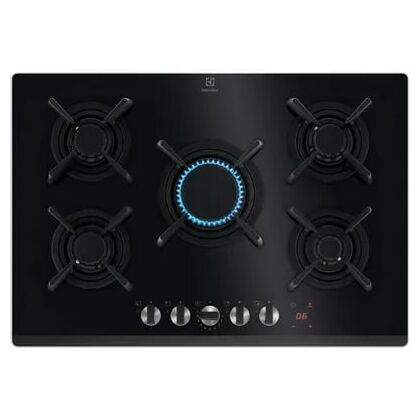 Газовая варочная панель Electrolux KGG953753K черный (конфорок - 5 шт, панель - стеклокерамика, Wok - есть)