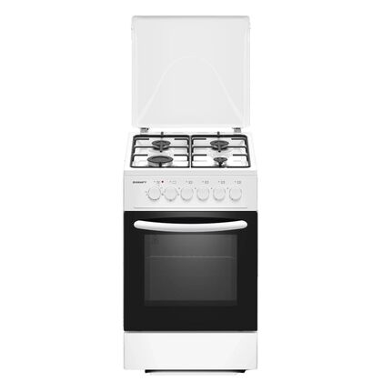 Плита комбинированная Kraft KF-FSK5302EW белый (ГК духовки, конфорок - 4, духовка электро+газ, эмаль)