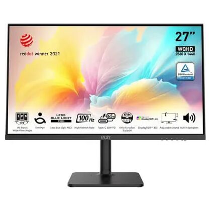 Монитор 27" MSI MD272QXP черный (IPS, 2560х1440, 100 Гц, 1 ms, 400 cd/ m2, 1000:1, DPх1, HDMIх1)