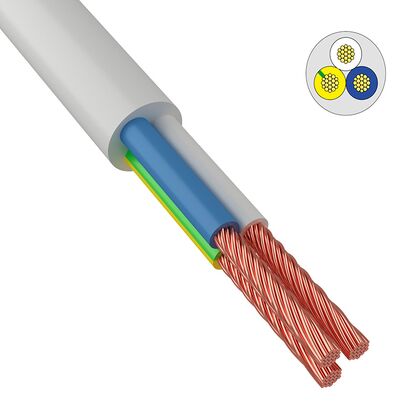 Провод соединительный ПВС 3x1,0 мм², белый, длина 5 метров, ГОСТ 7399-97, Rexant (01-8044-5)