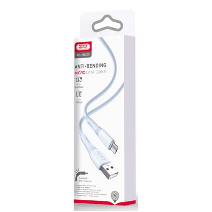 Кабель USB -XO- NB225 (MicroUSB, 1м, силиконовый, голубой)