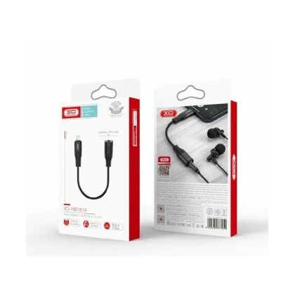 Кабель -XO- 0,1м, 3.5 Jack - Lightning, Пластик, Черный, коробка, (6920680878277)
