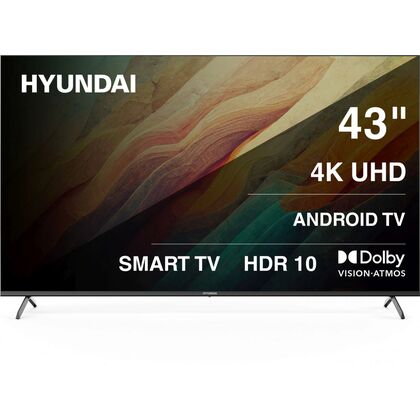 Телевизор 43" Hyundai H-LED43BU7009 Smart TV, 4K Ultra HD, 60 Гц, HDMI х3, USB х2, чёрный