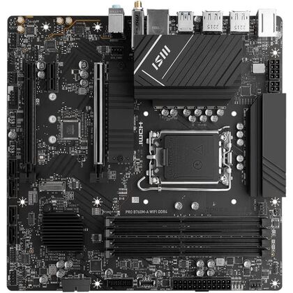 Материнская плата Msi LGA1700: PRO B760M-A WIFI DDR4  [B760, 4*DDR4, 2*PCIEx16, 1*PCIEx1, 4*Sata3, 2*M.2, 4 порта*USB, HDMI, DP, microATX]