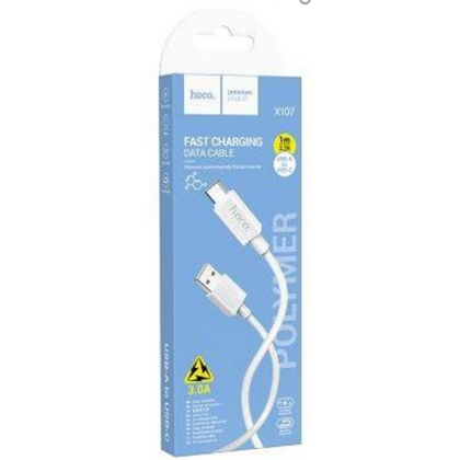 Кабель USB HOCO X107 Favor (Type-C, 1м, пластик, белый)