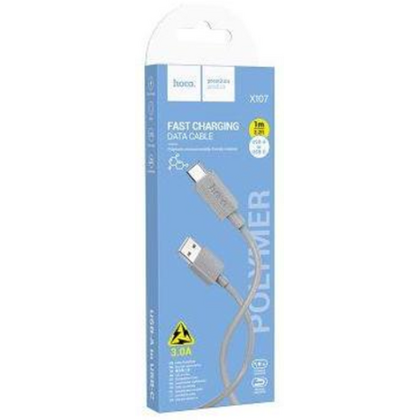 Кабель USB HOCO X107 Favor Type-C, 1м, пластик, серый
