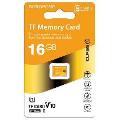 Карта памяти microSDHC Borofone TF high speed (16GB) 16Gb Class 10 без адаптера (6931474701220)