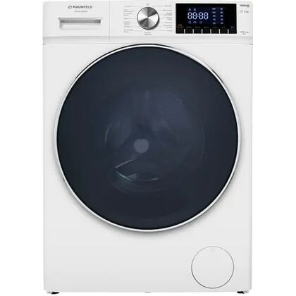 Стиральная машина фронт. Maunfeld MFWM148WH02 белый, 8 кг, инвертор, дисплей -да, глубина - 51 см, отжим - 1400 об/ мин