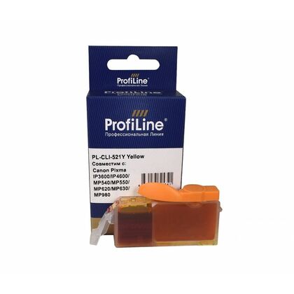 Картридж Canon CLI-521Y Yellow ProfiLine (IP3600/ IP4600/ MP540/ MP550/ MP620/ MP630/ MP980)