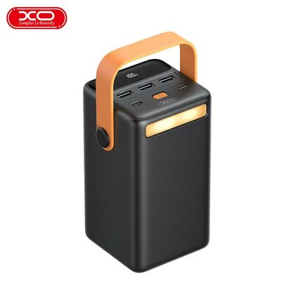 Внешний аккумулятор 50000mAh -XO- PR168, USB x3, Type-C x2, USB 18W x2, Type-C PD20 x1, QC3.0, дисплей, пластик, черный