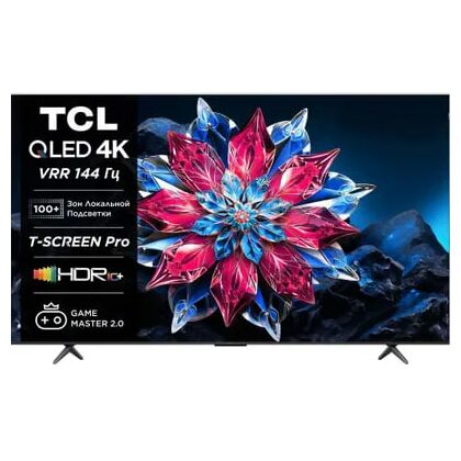 Телевизор 85" TCL 85C655PRO QLED, Smart TV, 4K Ultra HD, 60 Гц, HDMI х3, USB х2, чёрный