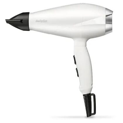 Фен Babyliss 6704WE белый/ серебристый (2000 Вт, режимов - 2, вид: с настенным креплением, насадок - 1)
