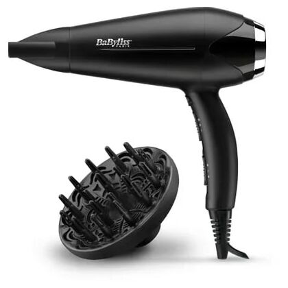 Фен Babyliss D572DE черный/ серебристый (2200 Вт, режимов - 3, вид: полноразмерный, насадок - 2)