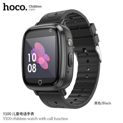 Детские умные часы HOCO Y100, Черный, силиконовый, 400 mAh,