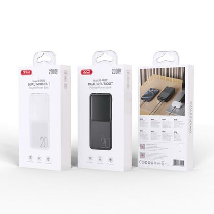 Внешний аккумулятор 20000mAh -XO- PR252, USB x2, Type-C x1, пластик, белый