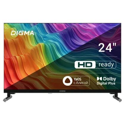 Телевизор 24" Digma DM-LED24SBB32 Smart TV, HD, 60 Гц, HDMI х3, USB х2, чёрный
