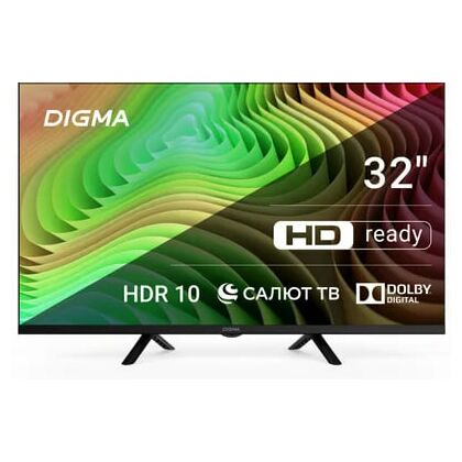Телевизор 32" Digma DM-LED32SBB34 Smart TV, HD, 60 Гц, HDMI х2, USB х1, чёрный