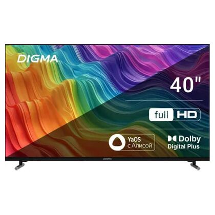 Телевизор 40" Digma DM-LED40SBB33 Smart TV, Full HD, 60 Гц, HDMI х3, USB х2, чёрный