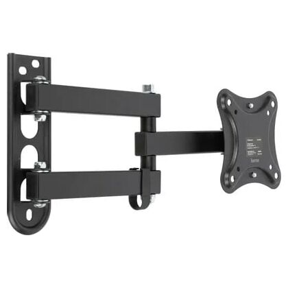 Крепление для ТВ поворотно-выдвижной и наклонный 10" - 27" Hama R1 118153 нагрузка max 15 кг, VESA max 100 х 100, чёрный