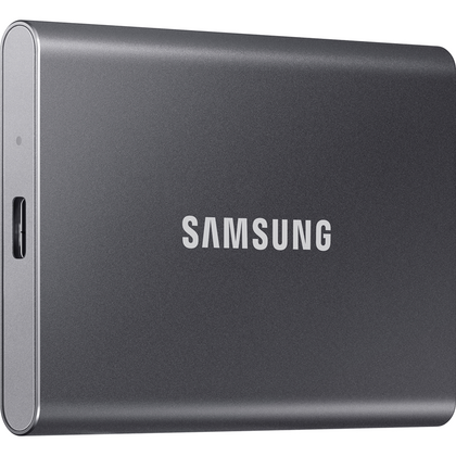 Внешние HDD и SSD Samsung External SSD T7, 2000GB, Type-C, USB 3.2 Gen2, R/ W 1050/ 1000MB/ s, 85x57x8mm, Titan Gray (12 мес.)