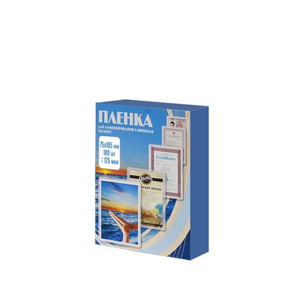 Пленка для ламинирования Office Kit 75х105 175мкм  (100шт) глянцевая PLP11209