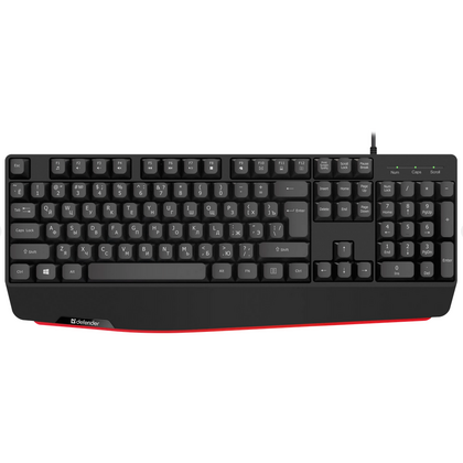 Клавиатура Defender HB-546 Atom, проводная, классическая, USB, черный, кабель 1,8 м (45546)