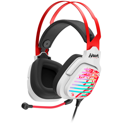 Проводные наушники A4Tech Bloody G560, USB, микрофон, полноразмерные, белый/ красный (G560 NARAKA)