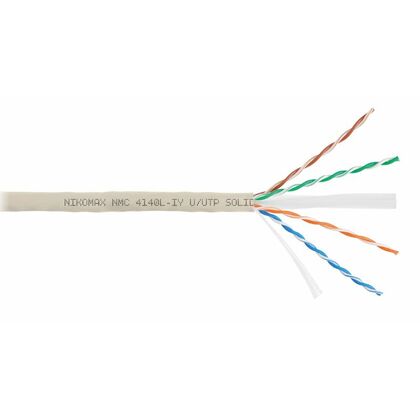 Кабель Cu UTP, Внутренний, 4x2x0.55, бухта 305м., Cat6, Nikomax нг(А)-LSLTx (NMC 4140L-IY)
