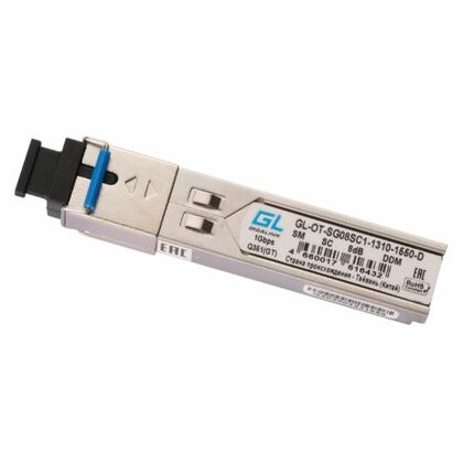 Модуль SFP WDM - 1,25G 3km SC, 8dB, Nikomax TX1310nm, DDM (GL-OT-SG08SC1-1310-1550-D)