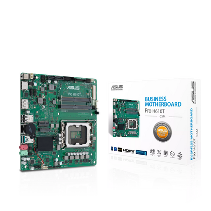 Материнская плата Asus PRO H610T-CSM  [H610, 2*DDR5, 2*Sata3, 2*M.2,USB2, USB3, HDMI, DP, Mini-ITX]