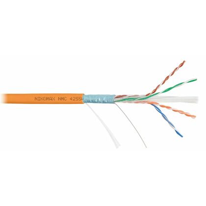 Кабель Cu FTP, Внутренний, 4x2x0.57, бухта 500м., Cat6a, Nikomax нг(А)-HF (NMC 4255C-OR)