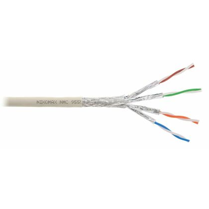Кабель Cu SFTP, Внутренний, 4x2x0.58, бухта 500м., Cat6a, Nikomax нг(А)-LSLTx (NMC 9555L-IY)