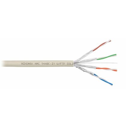 Кабель Cu U/ FTP, Внутренний, 4x2x0.57, бухта 305м., Cat6, Nikomax нг(А)-LSLTx (NMC 9440L-IY)