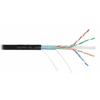 Кабель Cu FTP, Внешний, 4x2x0.57, бухта 500м., Cat6a, Nikomax (NMC 4255B-BK)