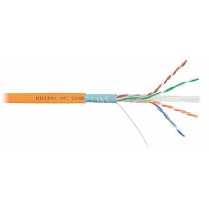 Кабель Cu FTP, Внутренний, 4x2x0.57, бухта 305м., Cat6, Nikomax нг(А)-HF (NMC 9240C-OR)