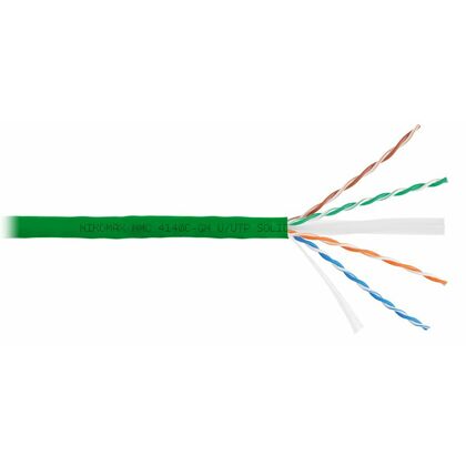 Кабель Cu UTP, Внутренний, 4x2x0.55, бухта 305м., Cat6, Nikomax нг(А)-HF (NMC 4140C-GN)