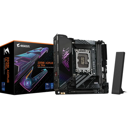 Материнская плата Gigabyte Z890I AORUS ULTRA:[Z890, 2*DDR5,1*PCIEx16,2*Sata3, 2*M.2, 5*USB3,HDMI,Mini-ITX]