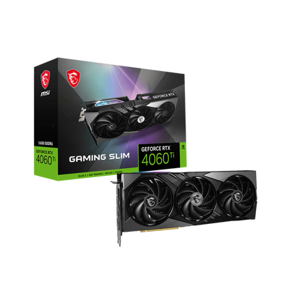 Видеокарта PCI-e: GeForce RTX 4060 Ti Msi (16Gb, GDDR6, 128 bit, 1*HDMI, 3*DP) GeForce RTX 4060 Ti GAMING SLIM 16G