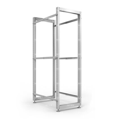 Стойка телекоммуникационная 19" 42U, двухрамная, Ш550xВ2014xГ600-1000мм, серая (NTSS-2POR42U/ 600-1000)